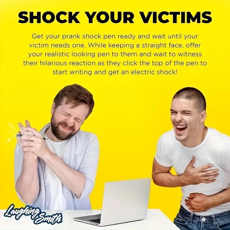 Shock Prank Pen, Vibrating Novelty Writing Tool with Realistic Lightning Effect, Safe & Fun Prank Gift for Friends