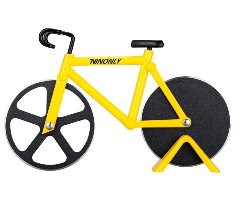 Bicycle Pizza Cutter,Non-stick Bike Pizza Slicer, Dual Stainless Steel Cutting Wheels best for Pizza Lovers,Holiday Vacation Funny White Elephant Gifts Exchange Kitchen Gadget Cool Men's Gift